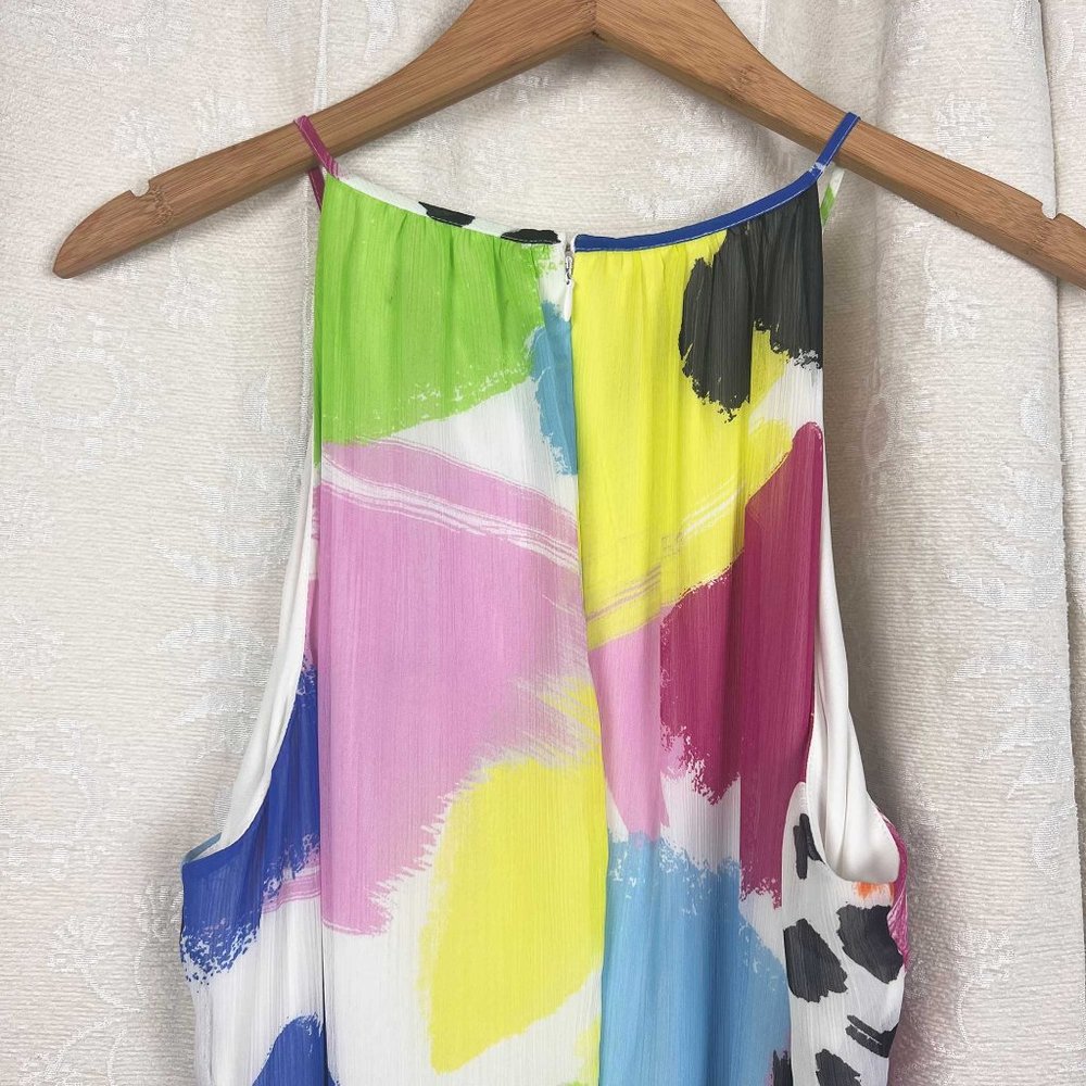 DKNY abstract rainbow print halter midi dress - Picture 8 of 12